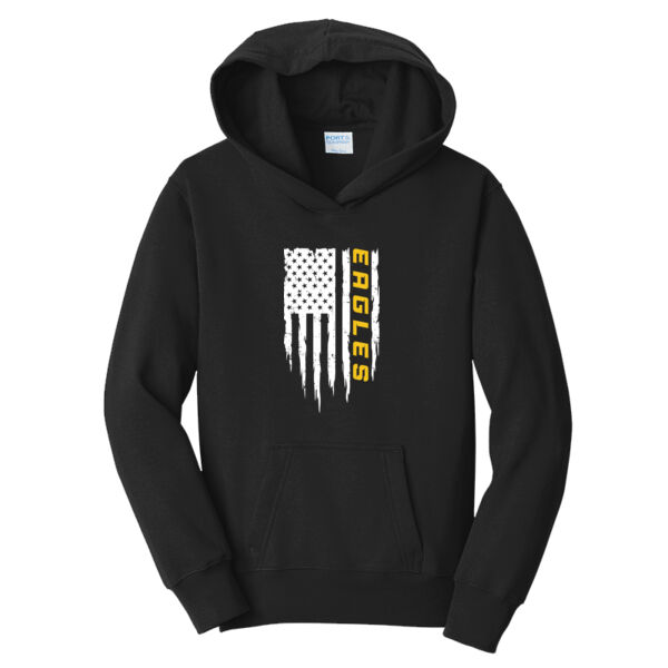 American Flag - Youth Fan Favorite Fleece Pullover Hooded Sweatshirt Thumbnail