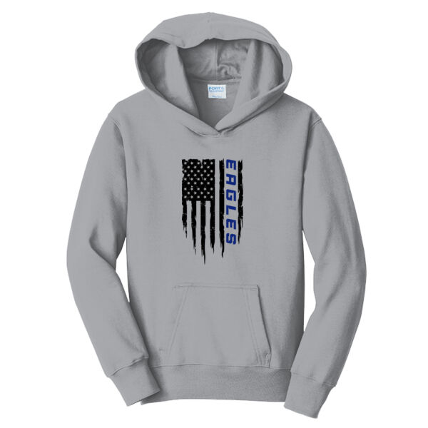 American Flag - Youth Fan Favorite Fleece Pullover Hooded Sweatshirt Thumbnail